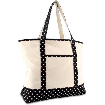 무거운 면화 캔버스의 쇼핑 토트 백